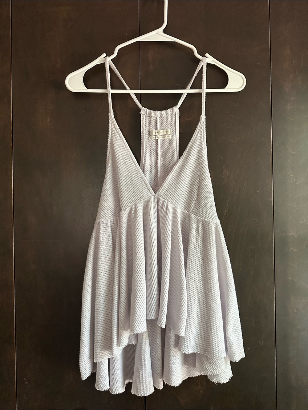 Urban Outfitters Light Gray Textured High-Low Tank Top